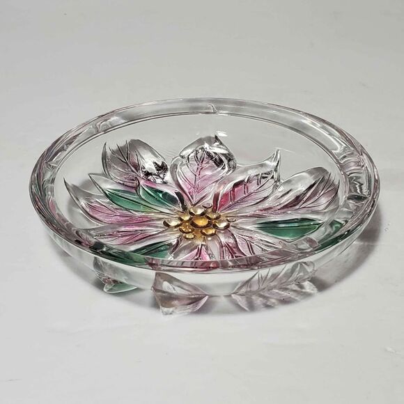 Savoir Vivre Glass Poinsettia Candy Dish or Trinket - Picture 6 of 6